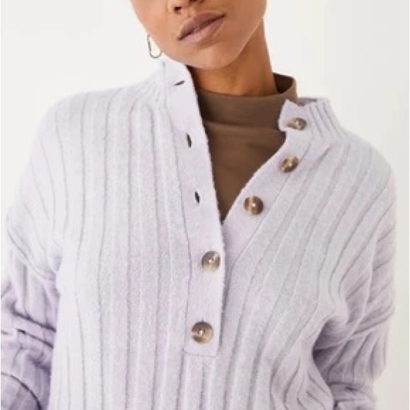 ❌DONATED❌ Frank & Oak | Button Down Seawool Sweater (Lavender) - Picture 3 of 5